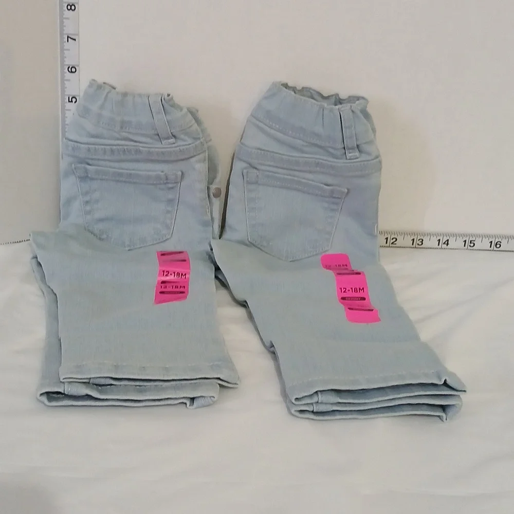 THE CHILDREN'S‎ PLACE SKY WASH GIRLS JEANS BUNDLE 12-18 MONTHS SET OF TWO